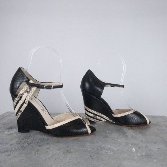 𝅺Y-3 Y3 Adidas Yohji Yamamoto RARE Snakeskin Wedge Heel Leather 4" Size 5 - Picture 5 of 7